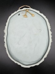 Antique SHAFER VATER Jasperware Wall Plaque Swinging Maiden Cherubs High Relief