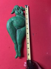 Unique Cast Iron Art Woman Wings Angel Fairy Wall Hook Rare Large Vintage Estate