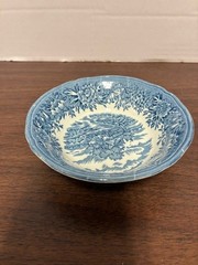 Blue & White English Village By Salem China Co. Olde Staffordshire 4″ Small Bowl