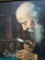 Vintage old Art Old Men Collector stamps post