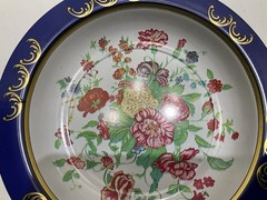 Pair of Antique Toleware Metal Bowls! Floral, Action Ind, Brazil
