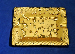 Vintage Un marked Weeping Bright Gold. 22K Gold Ashtray Hand Made in USA