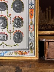 Renaissance Revival Grotesche Painted Frame With Neoclassical Grand Tour Intagli