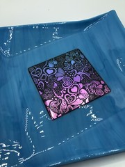 Beautiful Blue Art Glass Plate Dish Fun