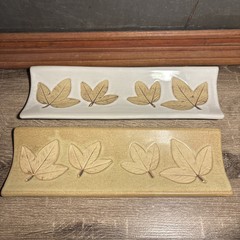 Cracker Tray Platter Country Originals Oak Leaf Pottery Colombia 14” Set Pair D6