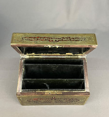 Antique Edwardian Boulle Stationery Box Asprey London Brass Scrollwork c. 1900