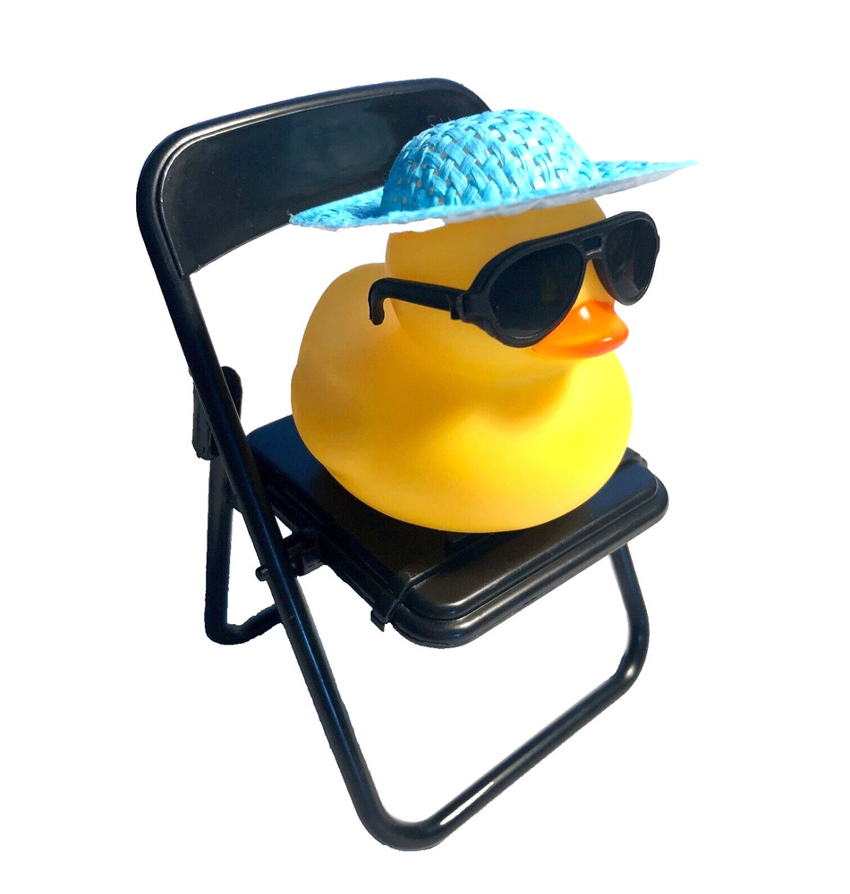 FREE SHIP – BEACH FUN CRUISING RUBBER DUCK WITH FOLDING CHAIR CRUISE DUCKIE