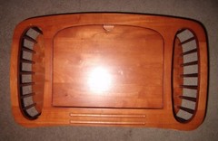Vintage Rare Wood Computer Laptop Magazine Holder Folding Breakfast Bed Chair