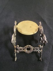 Ornate Brass Metal Decorative Antique Stand Gold Bronze Accent Display Japan