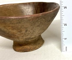 Pre-Columbian Hand Painted Pedestal Bowl- 5 1/2″ diameter, 3 1/2″ tall