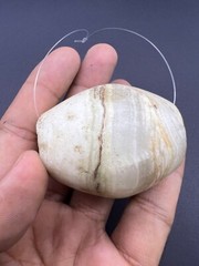 Ancient Old Antique Bactrian Top Alabaster Stone Bead From Balkh Afghanistan