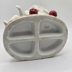 VTG Porcelain Centerpiece Bowl Cherub Occupied Japan Hand Painted Gold Trim
