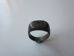 very rare ancient Viking engraved massive bronze ring with runes IX – X AD. (2)