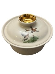 Vintage Crown Staffordshire Round Tureen Bowl Pheasants Grouse Bird Unbranded