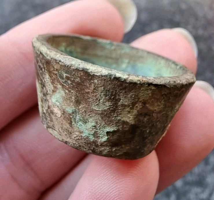 Rare Medieval / Post Medieval Cup Weight Bronze Metal Detecting Find Antique (3)