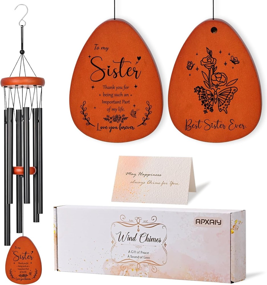 Christmas Sister Gifts Wind Chimes, Best Birthday Gift from D-sister