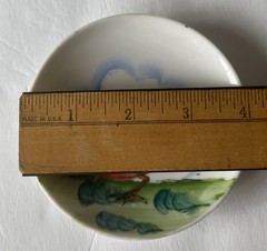 Small Vintage Hand painted Cardinal Trinket/Wall Hanging Dish Unbranded