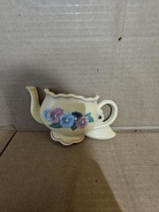 Lot Of 3 Burwood Products Plastic Wall Hangers Tea Pot Flowers Made In USA