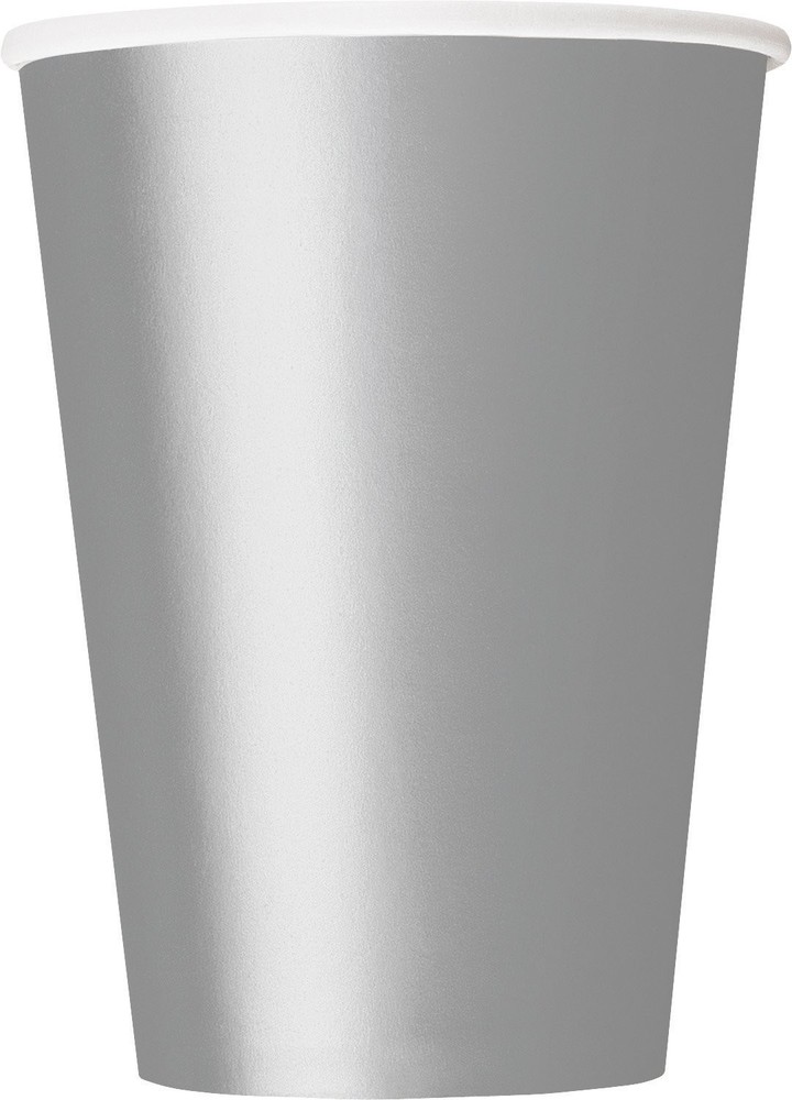 12oz Silver Paper Cups, 10ct,Disposable Cups, Lids & Sleeves