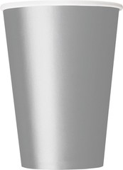 12oz Silver Paper Cups, 10ct,Disposable Cups, Lids & Sleeves