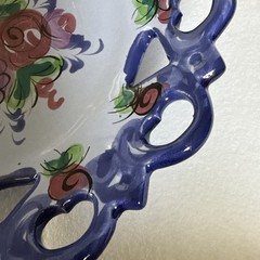 Vintage Colorful Vestal Portugal Blue Floral Decorative Wall/Plate B3