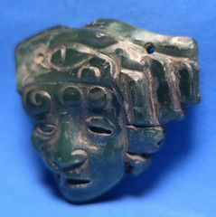 PRE-COLUMBIAN MAYAN JADE DUALITY MASK PENDANT