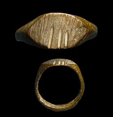 Ancient Near East Bronze Magical Ring Three Sacred Lines Amulet Authentic w/COA