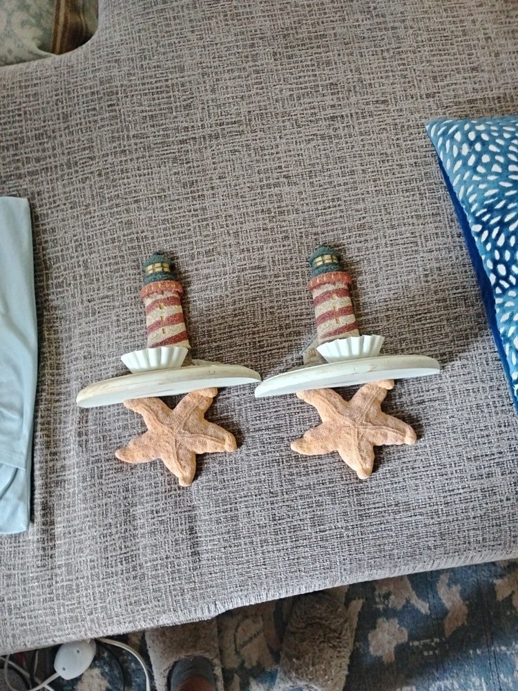 2000 WESTLAND~Seahorses & Shells Tea Light Candle Holder~#8540~Beach~Wall Decor