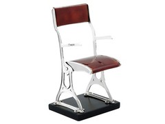 Arts and Crafts Sterling Silver and Enamel Presentation Folding Chair on Plinth