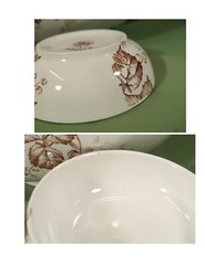ALBION BLOSSOM Chamber Set,5 piece Pitcher and Bowl set England,Brown and white