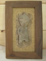 Authentic Pre- Columbian Artifact Mazatlan Mexico 7″ Figurine Mounted and Framed