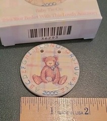 LONGABERGER 2000 Baby Alphabet Teddy Tie-On Trim Your Basket NIB 36293