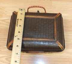 Unbranded Vintage Women’s Wooden Rectangle Hinged Purse Home Display Decor