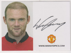 Wayne Rooney Manchester United Club Stamp Signed Card Autograph Photo