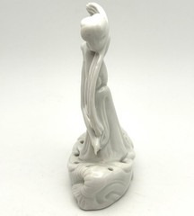 Antique Porcelain Nude Lady Hat Pin Holder Germany Art Deco Figurine 4.25”