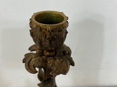 Antique Gilt Metal Figural Candlestick Cavalier Man Decorations