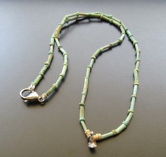 NILE Ancient Egyptian Silver Cat Amulet Mummy Bead Necklace ca 000 BC
