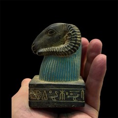 Ancient Egyptian Khnum Ram God Handmade Stone Statue Mythology Collectible