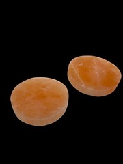 Orange Selenite Round Circle Crystal Charging Plate 2.8” Diameter 3/8″ Thick