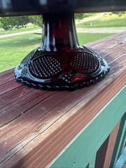 Vintage Avon 1876 Cape Cod Ruby Red Glass Pedestal Cake Plate Stand