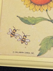 Vintage Hallmark Friendship Wall Plaque Smiling Anthropomorphic Sunflowers Bees