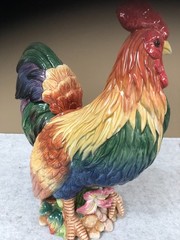 Fitz & Floyd Lg. Ceramic Rooster Coq Du Village Country Classic Cottage French