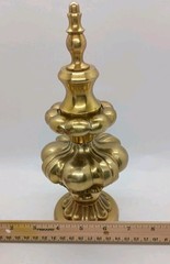 Vintage Solid Brass Victorium Finial Original Finish Table Top Door Stop 9″ EUC