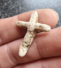 Medieval Lead Pilgrim / Mortuary Cross Metal Detecting Find Antique Religious