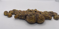 Pair of Antique gold wall pediments ft neoclassical cherubs – French