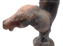 RARE Ancient Style Horse Head Libation Vessel Rhyton Drinking Cup Horns Pls Read
