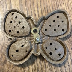 Vintage Burwood Brown Wicker Design Butterflies Set of 3 Wall Decor #2596 3.5″