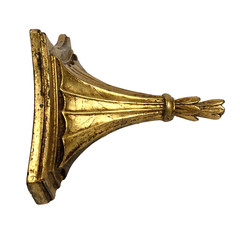 VTG Hollywood Regency Gold Ornate Fluted Wall Shelf Bracket Sconce Corbel