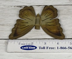 Vintage Torched Metal Butterfly Hanging Wall Art Decor MCM Gold Tone Set of Two