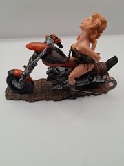 Biker Babes Collection Hand Made. Hand Painted Motorcycle Sexy Staute 8 Inches